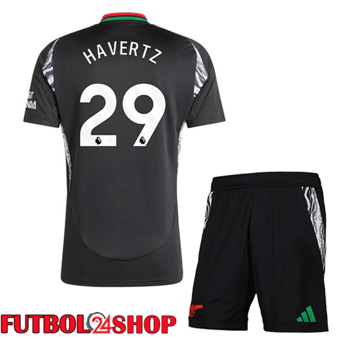 Camisetas Futbol Arsenal (HAVERTZ 29) Ninos Segunda Negro 2024/2025