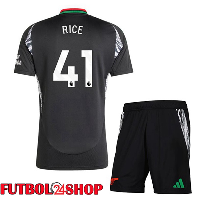 Camisetas Futbol Arsenal (RICE 41) Ninos Segunda Negro 2024/2025