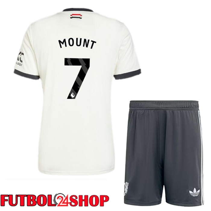 Camisetas Futbol Manchester United (Mount 7) Ninos Tercera Blanco 2024/2025