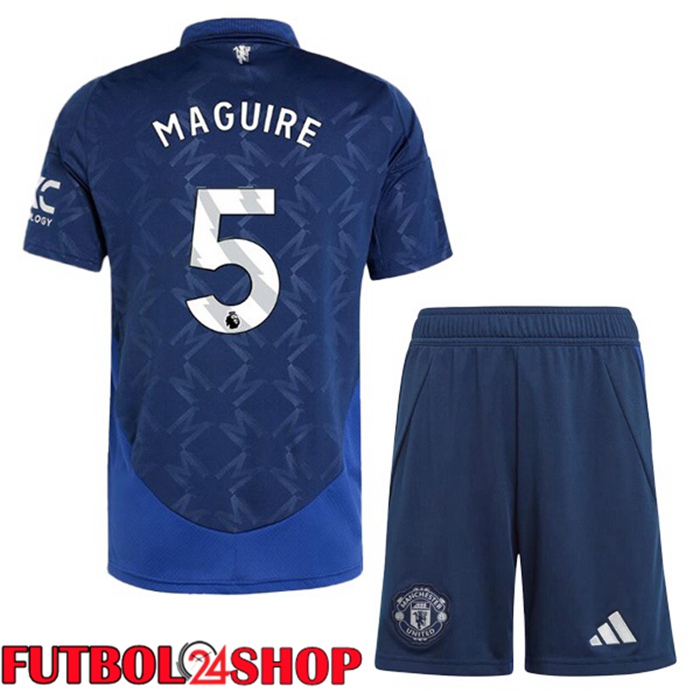 Camisetas Futbol Manchester United (Maguire 5) Ninos Segunda Azul 2024/2025