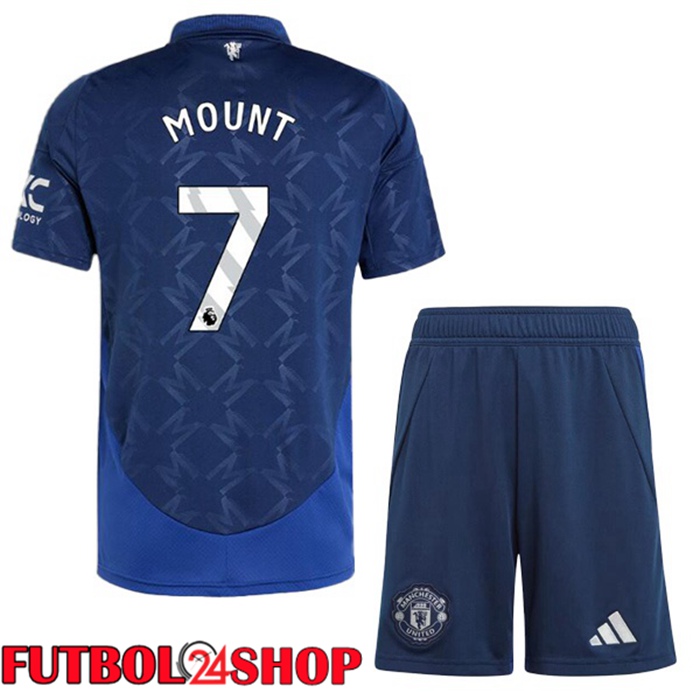 Camisetas Futbol Manchester United (Mount 7) Ninos Segunda Azul 2024/2025