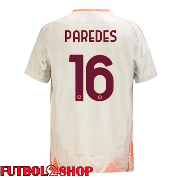Camisetas Futbol AS Roma (PAREDES 16) Segunda Blanco 2024/2025