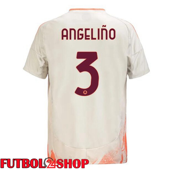Camisetas Futbol AS Roma (ANGELIÑO 3) Segunda Blanco 2024/2025