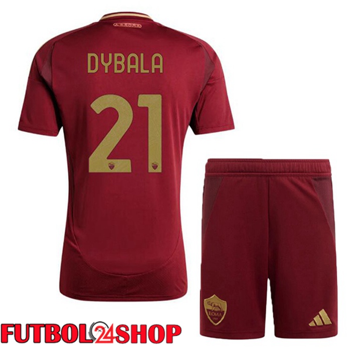 Camisetas Futbol AS Roma (DYBALA 21) Ninos Primera Rojo 2024/2025