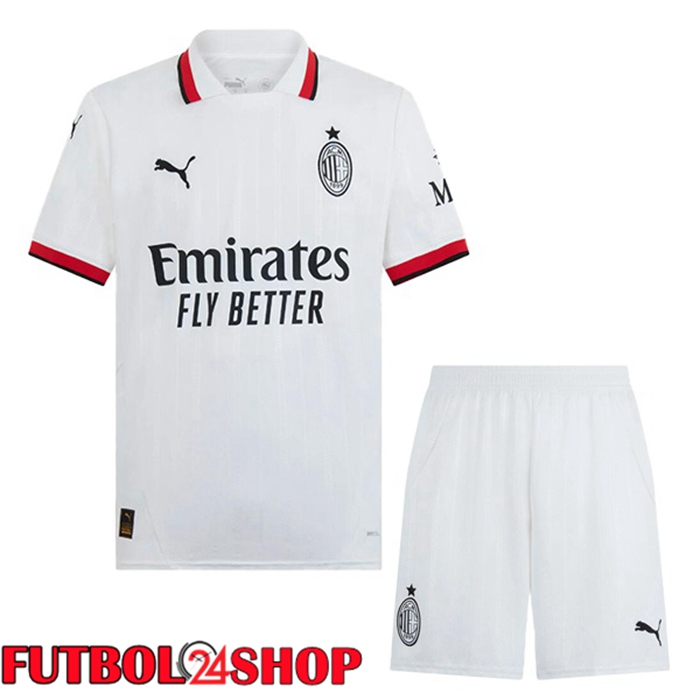 Camisetas De Futbol AC Milan Ninos Segunda Blanco 2024/2025