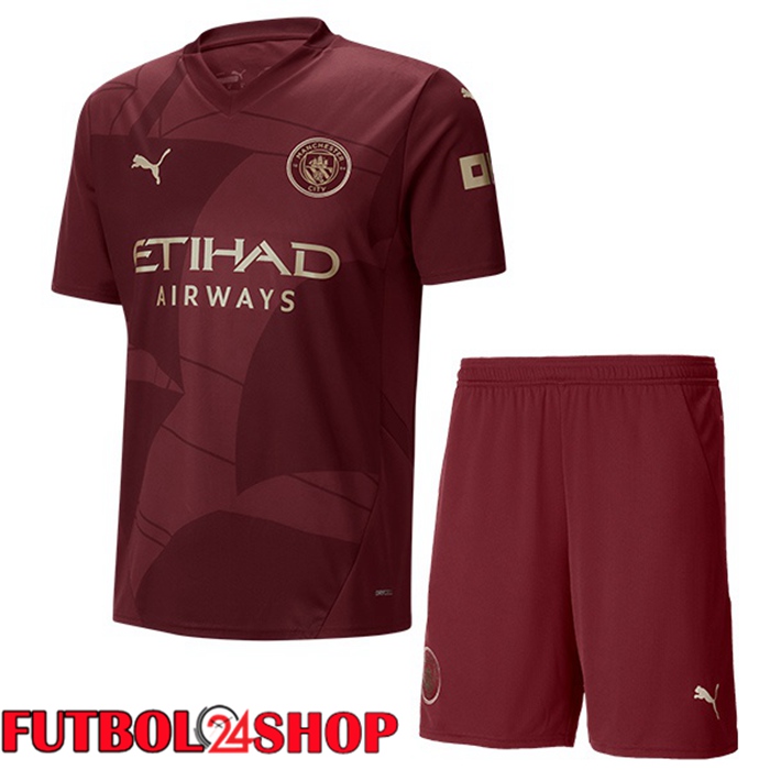 Camisetas De Futbol Manchester City Ninos Tercera Marrón 2024/2025