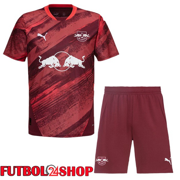 Camisetas De Futbol RB Leipzig Ninos Segunda Rojo 2024/2025