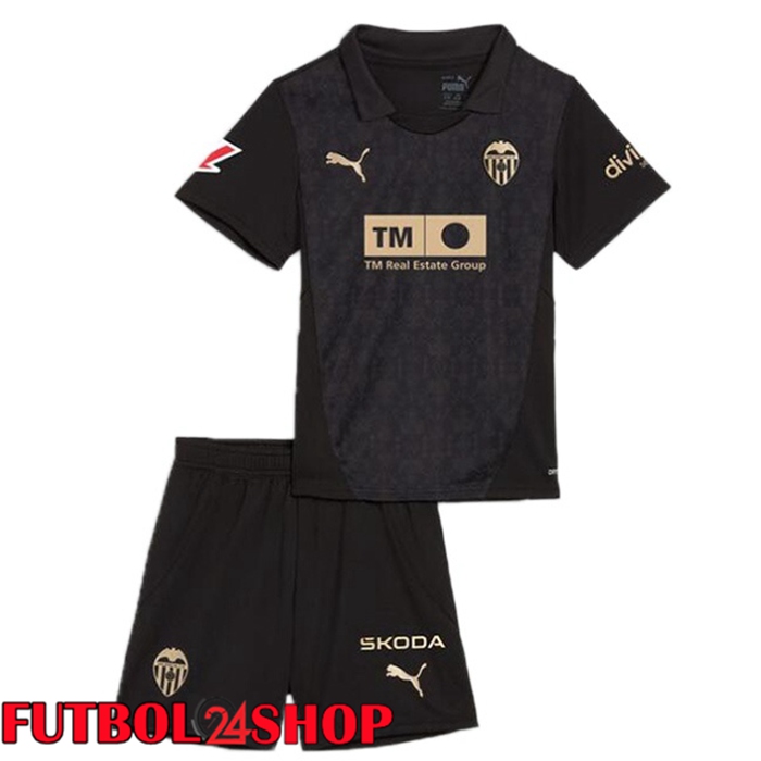 Camisetas De Futbol Valencia CF Ninos Segunda Negro 2024/2025