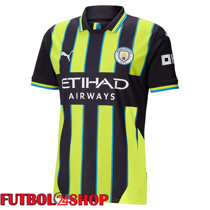 Camisetas De Futbol Manchester City Segunda Verde Negro 2024/2025