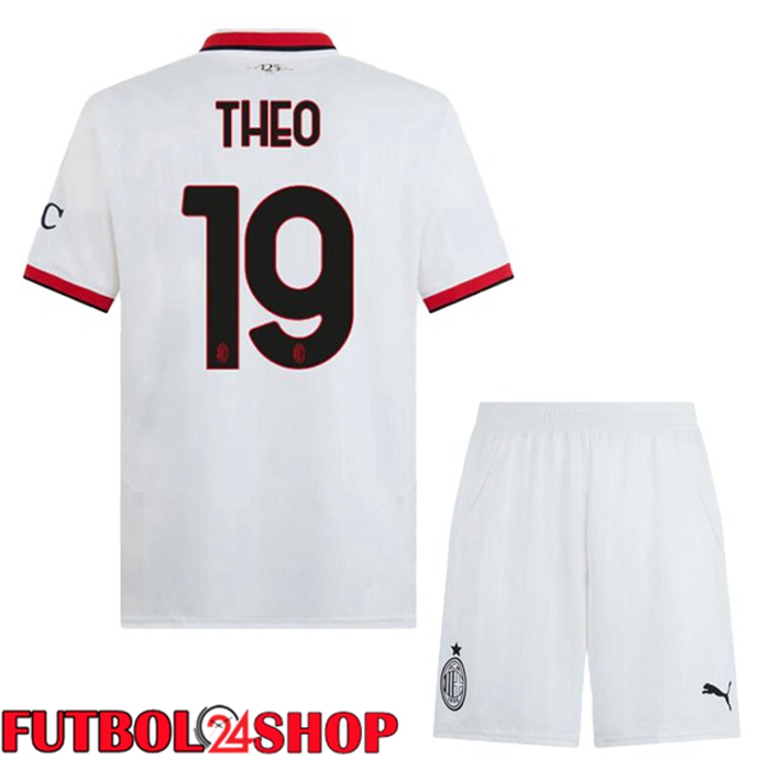 Camisetas Futbol AC Milan (THEO 19) Ninos Segunda Blanco 2024/2025