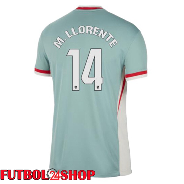 Camisetas Futbol Atletico Madrid (M. LLORENTE 14) Segunda Verde 2024/2025