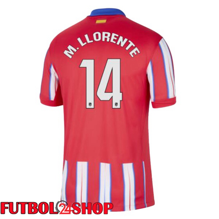 Camisetas Futbol Atletico Madrid (M. LLORENTE 14) Primera Rojo 2024/2025