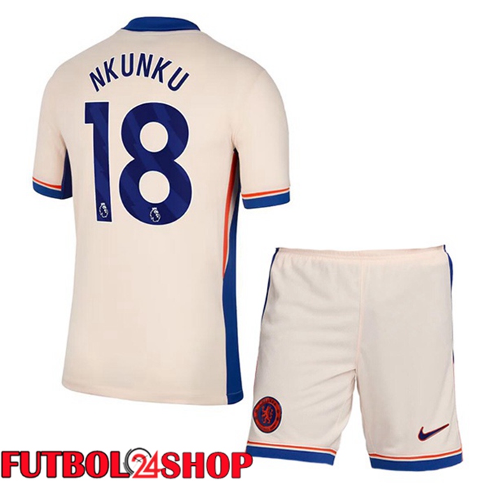 Camisetas Futbol FC Chelsea (Nkunku 18) Ninos Segunda Amarillo 2024/2025
