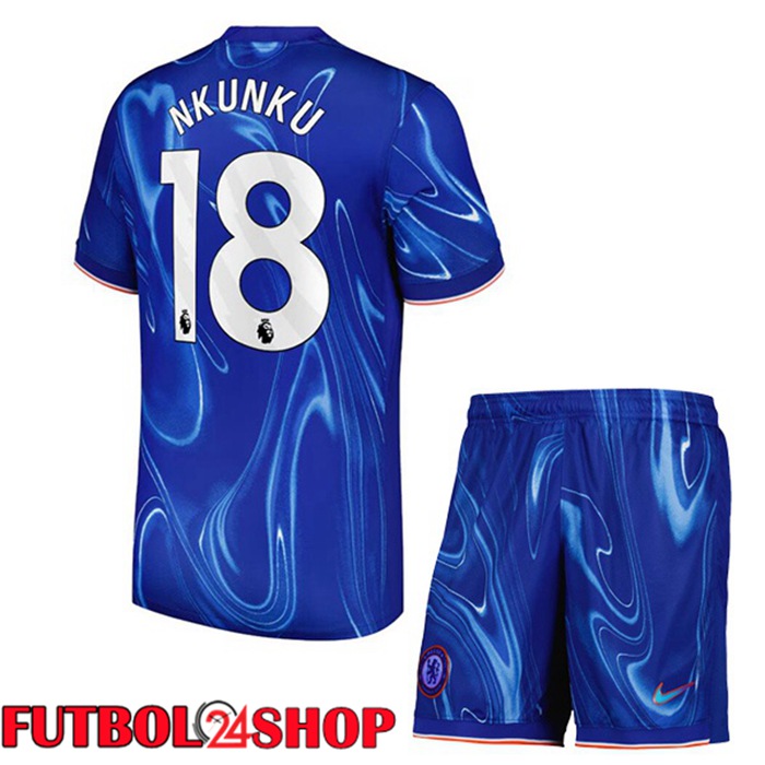 Camisetas Futbol FC Chelsea (Nkunku 18) Ninos Primera Azul 2024/2025