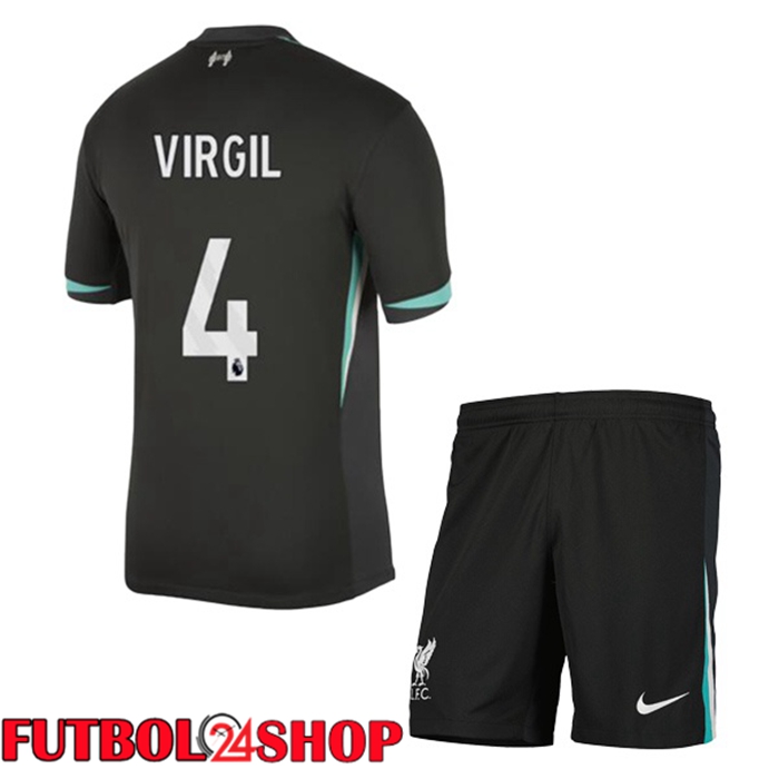 Camisetas Futbol FC Liverpool (VIRGIL 4) Ninos Segunda Negro 2024/2025