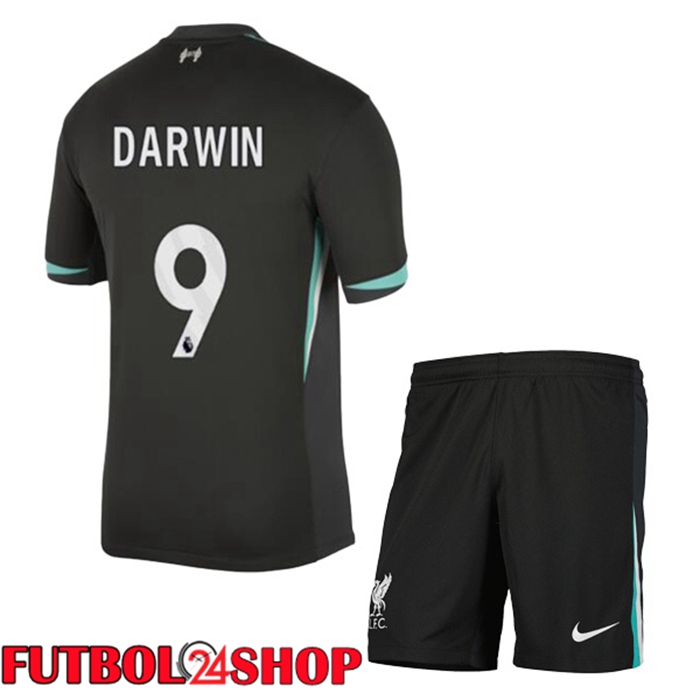 Camisetas Futbol FC Liverpool (DARWIN 9) Ninos Segunda Negro 2024/2025