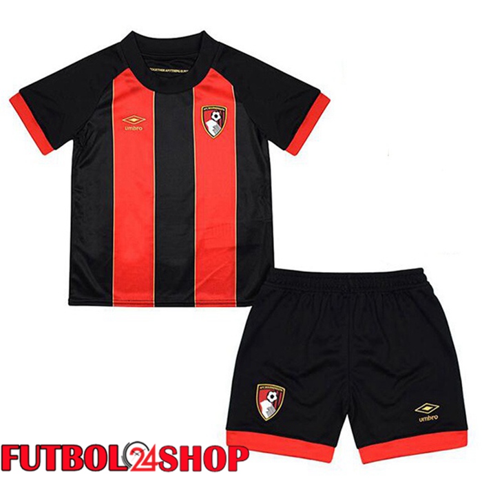 Camisetas De Futbol AFC Bournemouth Ninos Primera Negro Rojo 2024/2025