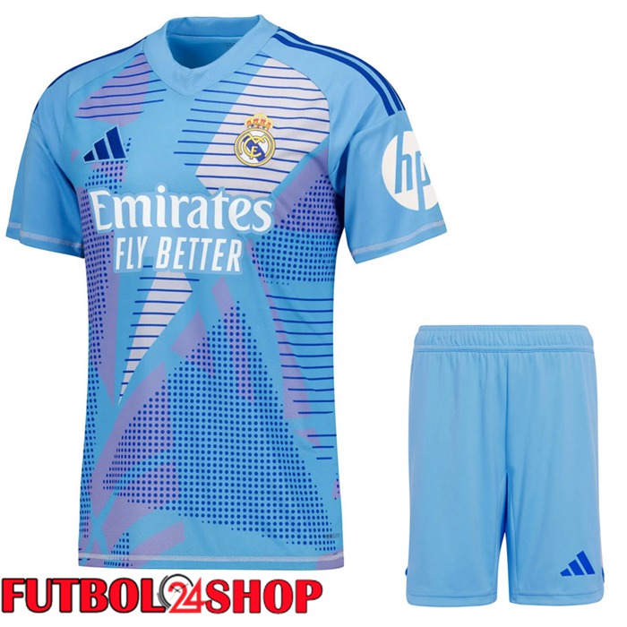 Camisetas De Futbol Real Madrid Portero Azul + Cortos 2024/2025