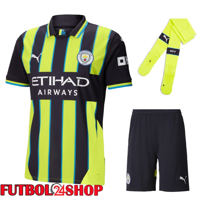 Camisetas Futbol Manchester City Segunda (Cortos + Calcetines) 2024/2025