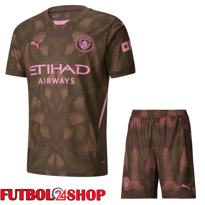 Camisetas De Futbol Manchester City Portero Marrón + Cortos 2024/2025