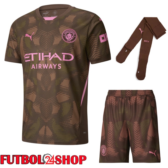Camisetas Futbol Manchester City Portero Marrón (Cortos + Calcetines) 2024/2025