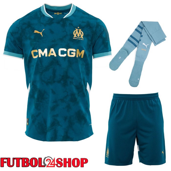 Camisetas Futbol Marsella OM Segunda (Cortos + Calcetines) 2024/2025