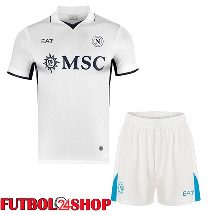 Camisetas De Futbol SSC Napoli Ninos Segunda Blanco 2024/2025
