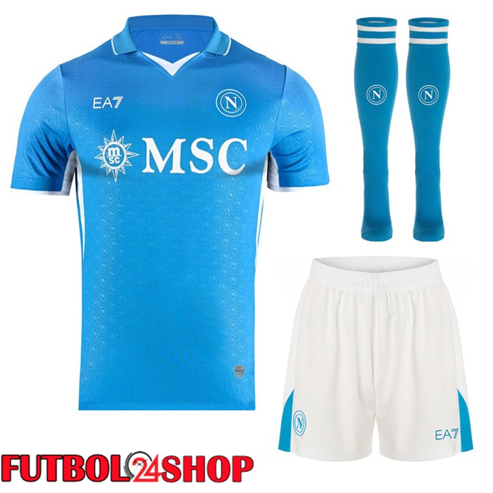 Camisetas Futbol SSC Napoli Primera (Cortos + Calcetines) 2024/2025