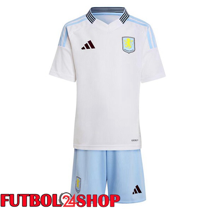 Camisetas De Futbol Aston Villa Ninos Segunda Blanco 2024/2025