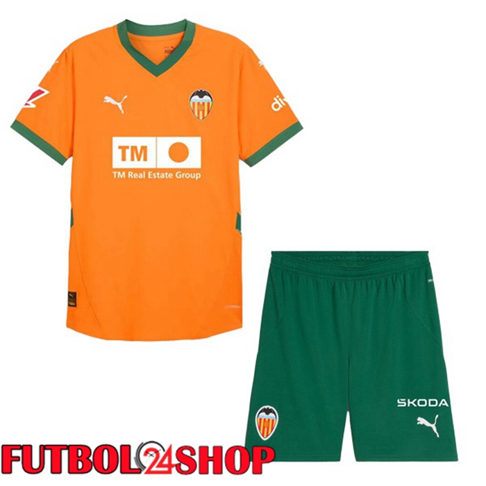 Camisetas De Futbol Valencia CF Ninos Tercera Naranja 2024/2025