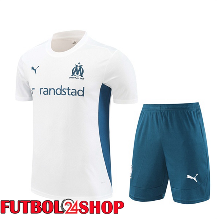 Camiseta Entrenamiento Marsella OM + Cortos Blanco 2024/2025