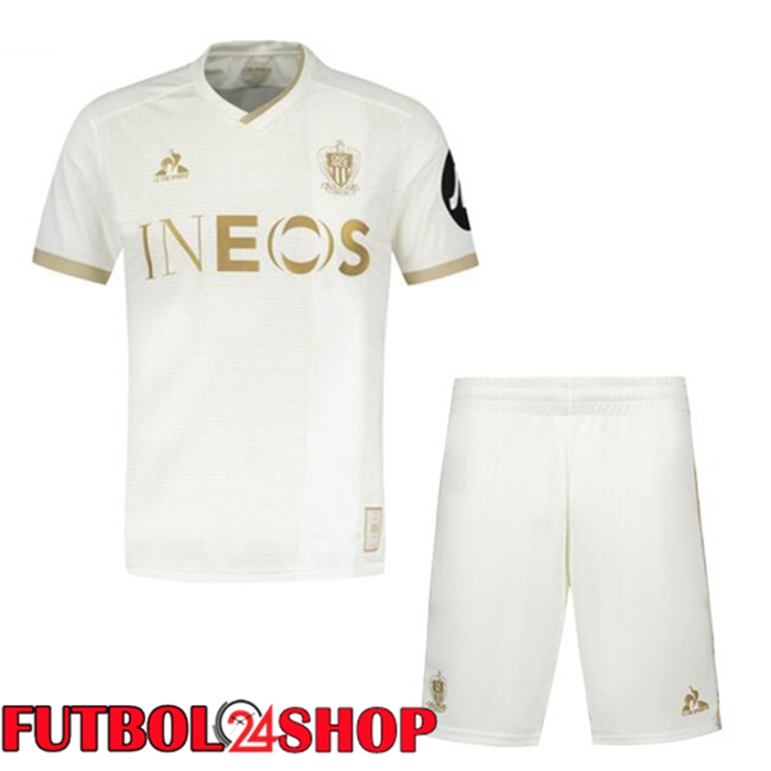 Camisetas De Futbol OGC Nice Ninos Segunda Blanco 2024/2025