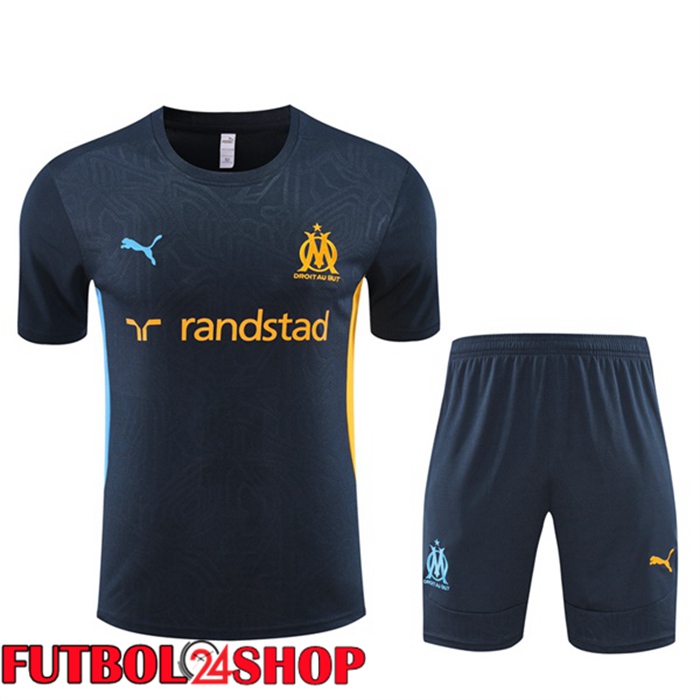 Camiseta Entrenamiento Marsella OM + Cortos Azul Real 2024/2025