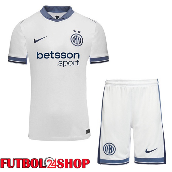 Camisetas De Futbol Inter Milan Ninos Segunda Blanco 2024/2025