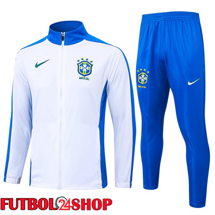 Chandal Equipos De Futbol - Chaqueta Brasil Blanco 2024/2025