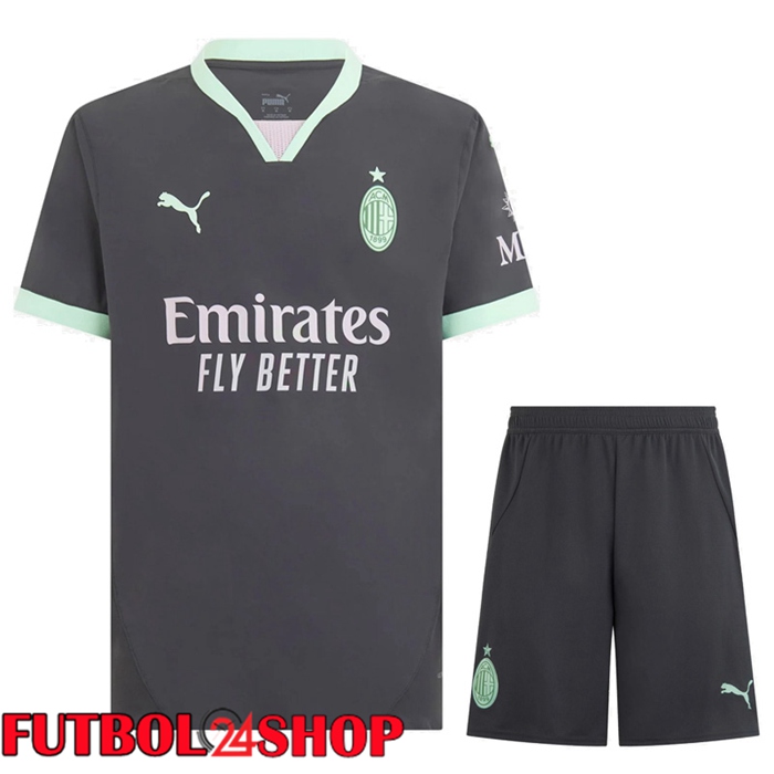 Camisetas De Futbol AC Milan Tercera + Cortos 2024/2025