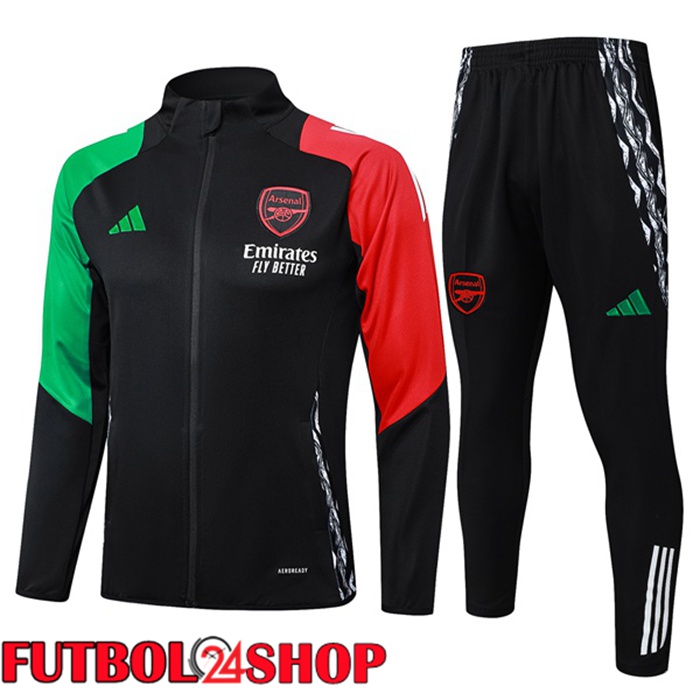 Chandal Equipos De Futbol - Chaqueta Arsenal Negro Rojo Verde 2024/2025