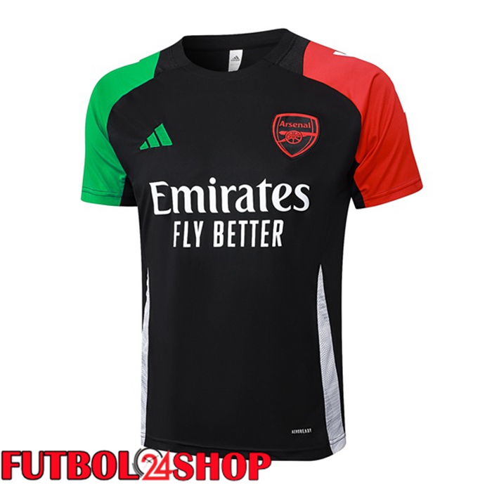 Camiseta Entrenamiento Arsenal Negro Rojo Verde 2024/2025