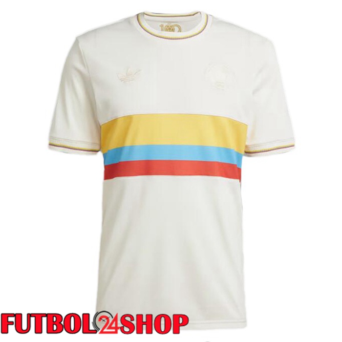 Camisetas De Futbol Colombia Edición 100 Aniversario Blanco 2024/2025