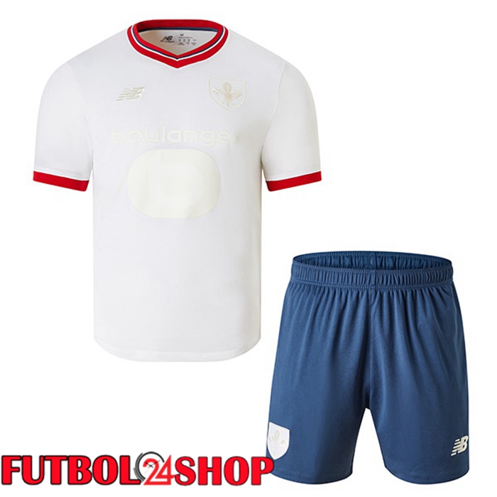 Camisetas De Futbol Lille OSC Ninos Édition 80e Anniversaire Blanco 2024/2025