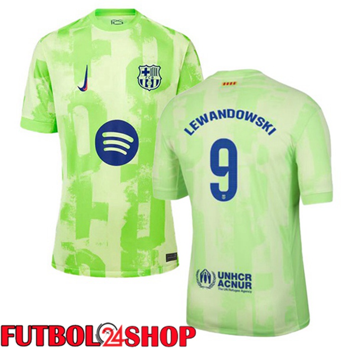 Camisetas De Futbol FC Barcelona (LEWANDOWSKI 9) Tercera Verde 2024/2025