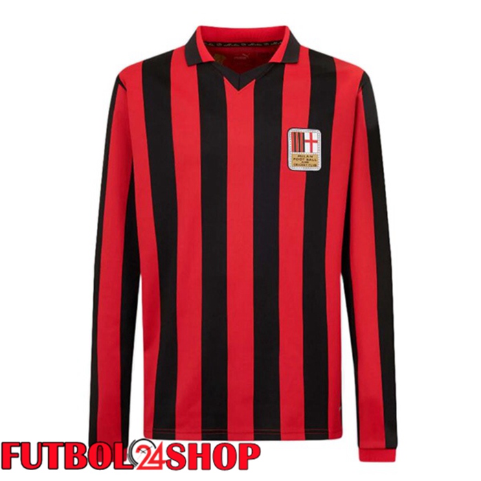 Camiseta AC Milan Edición 125 Aniversario Manga Larga Rojo Negro 2024/2025