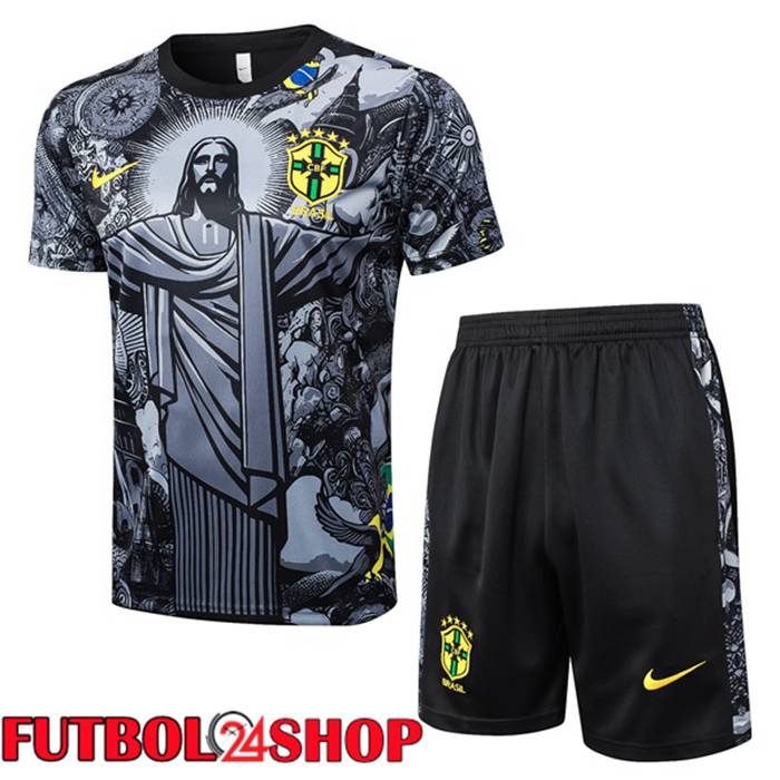 Camiseta Entrenamiento Brasil + Cortos Negro 2024/2025