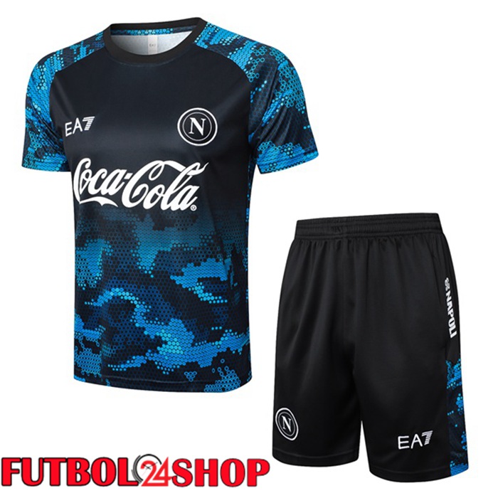 Camiseta Entrenamiento SSC Napoli + Cortos Azul Negro 2024/2025