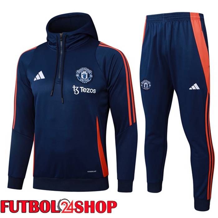 Chandal Futbol - Sudadera Con Capucha Manchester United Azul Real 2025/2026