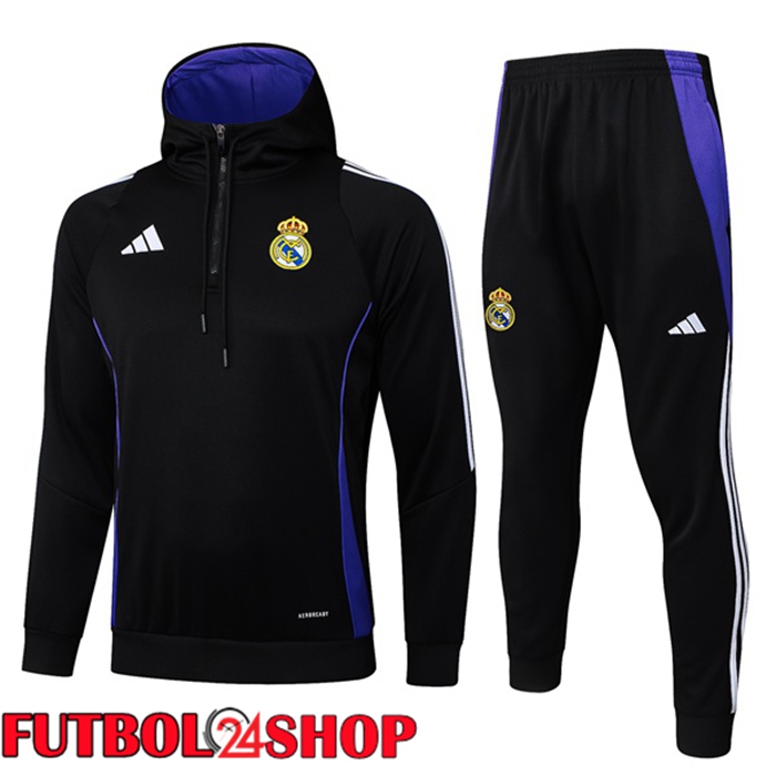 Chandal Futbol - Sudadera Con Capucha Real Madrid Negro 2025/2026