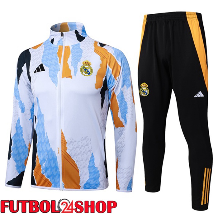 Chandal Equipos De Futbol - Chaqueta Real Madrid Blanco Azul 2025/2026