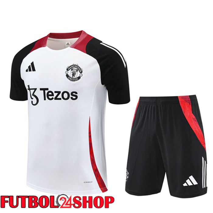 Camiseta Entrenamiento Manchester United + Cortos Blanco 2025/2026