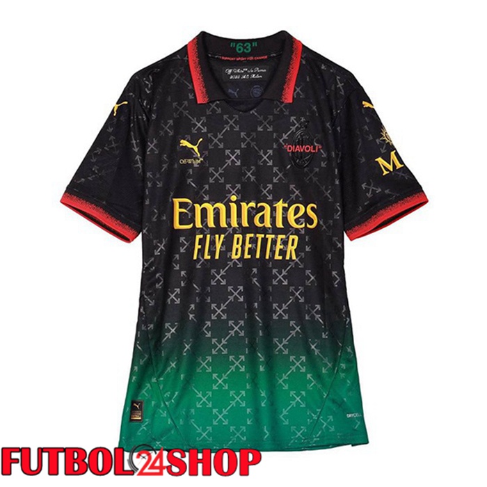 Camisetas De Futbol AC Milan Portero Negro Verde 2024/2025