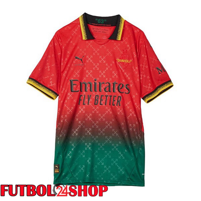 Camisetas De Futbol AC Milan Cuarta Rojo Verde 2024/2025